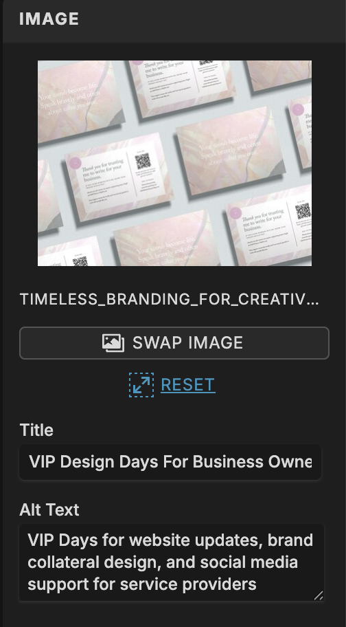 Optimizing alt tags on Showit websites